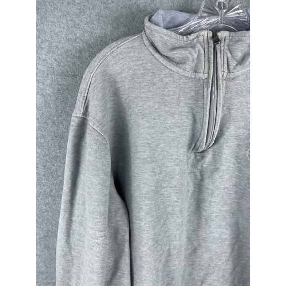 IZOD Saltwater Relaxed Men's LS Quarter Zip Pullover Gray High Neck Size XL - Picture 2 of 9